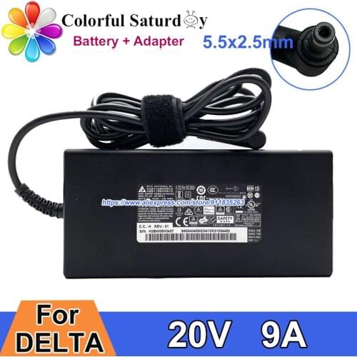 180W DELTA ADP-180TB H Power Adapter 20V 9A A15-180P1A A17-180P4B Charger For MSI GF75 GF65 THIN 10UE 3060 Laptop AC Adapter