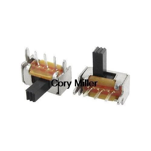 2 Positions ON/ON SPDT 1P12T Through Hole 3 Pins Horizontal Slide Switche