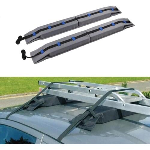 2Pcs Universal Foldable Car Roof Racks Top Luggage Carrier Rack Carry Load Baggage Car Surf Kayak Long Roof Rack Pads