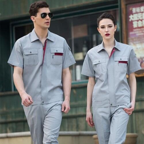 2021Summer Work Clothing Men Women Auto Repair Workshop Tooling Installation Durable Mechanical Construction Uniform Coveralls4X