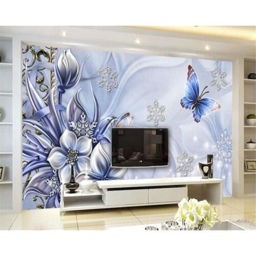 Beibehang 3D Wallpaper European Style Butterfly Decorative Painting Background Wall 3 Living Room Bedroom TV Background Mural
