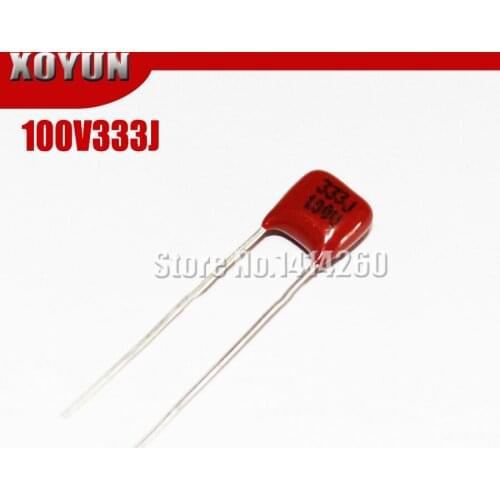 50PCS 100V333J 33NF 100V 333J Pitch 5mm CBB Polypropylene Film Capacitor