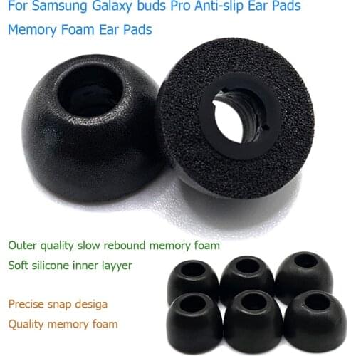 3pair memory foam ear tips ear pads(L M S) black for Samsung Galaxy Buds Pro, Anti-slip, No Fall Out, Noise Canceling ear tips