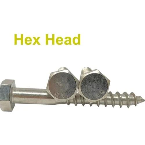 #7 #8 316 Stainless Steel Hex Head Lag Bolts Wood Screws Assortment kit 60 pcs