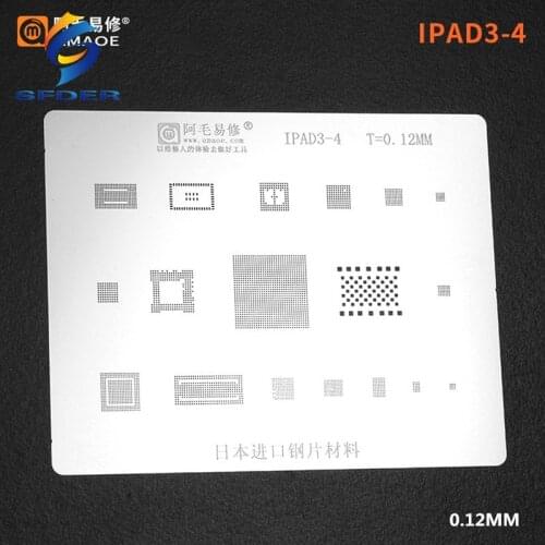 Amaoe BGA Stencil Reballing For Repairing IPad Steel Mesh IPad3-4 Steel Mesh Motherboard Chip Tin Mesh With CPU 0.12MM