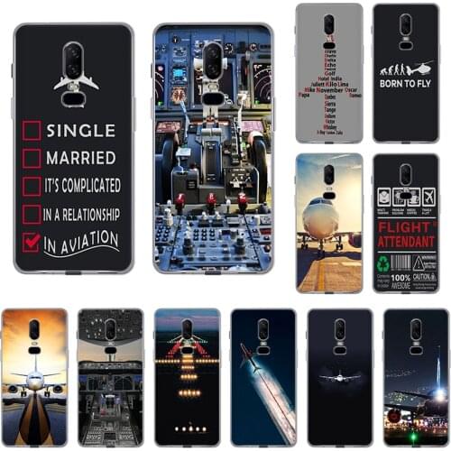 Airplane Runway Aircraft Fly Silicone Soft TPU Phone Case for OnePlus CE 6 6T 9 8T 5T 7T 7 Pro 5 9R 8 Nord N200 N10 N100 Cover