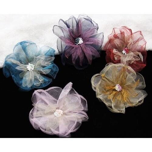 5Pcs Flowers Applique Dress Decoration Patches Clothing Flower Patch for Dress Hair Clothes DIY Craft Materials