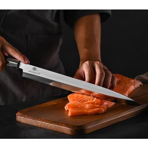 Hot Sale 12 inch Japanese Sushi Knife Chef Kitchen Sashimi Knives Germany 1.4116 Steel Salmon Yanagiba Fishing Knife Japan