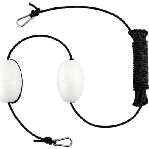 Kayak Tow Rope Boating Floating Throw Anchor Line with Dual Floats End Clips Float Rope Buoy Gear Accessorie