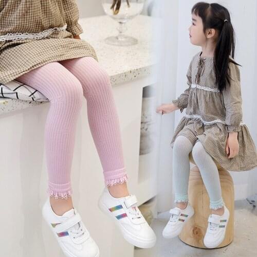 1-4Y newborn Summer hollow small butterfly vertical striped lace nine-point infant girls pants slim breathable toddler leggings