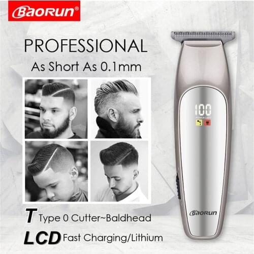 Professional Rechargeable Hair Clipper Electric Hair Trimmer LCD Display Shaving Cutting Machine Barber Finish Styling Tool