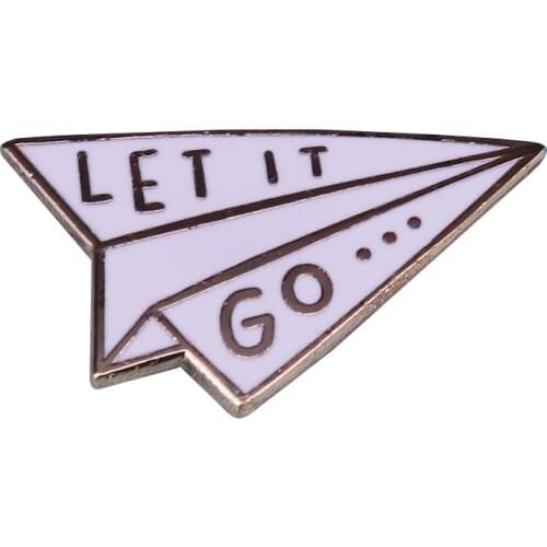 Let it go airplane lapel pin simple mental reminder