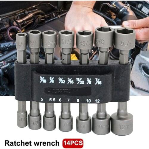 14pcs /Set Powerful Hexagon Handle Socket Wrench Screwdriver Bit For Electric Screwdriver Hand Tools