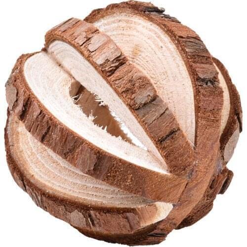 Pet Chew Toys Natural Wooden Hamster Toys Watermelon Ball With Bell Chew Toys For Guinea Pigs Rat Small Pet Molars Supplies