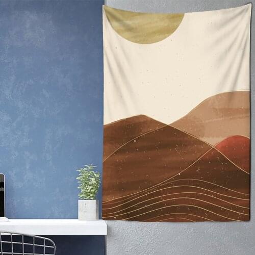 2021 NewTapestry Natural Scenery Sun Forest Mountain Wall Hanging Illustration Hippie Tapestry Wall Carpets Beauty Psychedelic