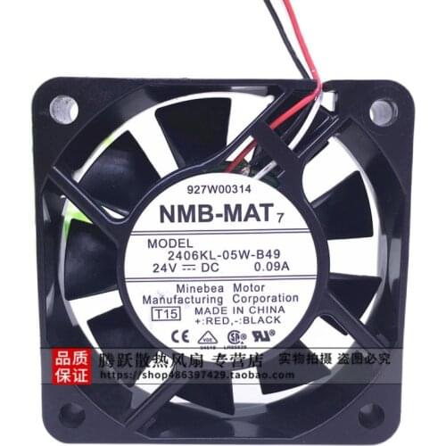 New original NMB-MAT 6015 2406KL-05W-B49 6cm 24V 0.09A double ball copier printer inverter fan