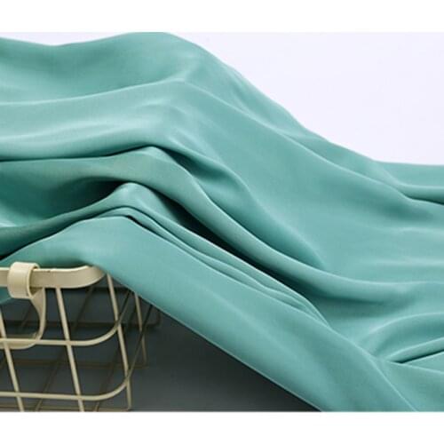 Solid Color Emerald Green Imitate Silk Satin Chiffon Tulle Fabric For Dress Shirts, by the Meter