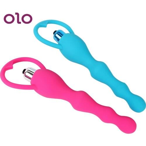 OLO Butt Plug Silicone Anal Beads Vibrator Waterproof Erotic Anal Sex Toys For Women Sex Products