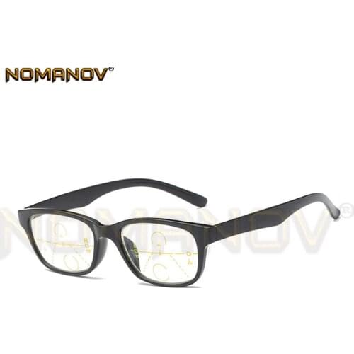 Hand Made Frame Retro Black Eyeglasses Men Women Progressive Multifocus Reading Glasses Add 75 100 125 150 175 200 to 400