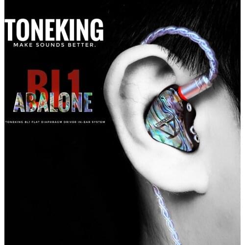 TONEKING BL1 14mm Orthodynamic Planar Diaphragm Unit In Ear Earphone HiFi Earphone Detachable Detach MMCX Cable Custom Earphone