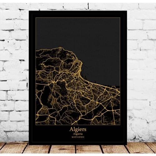 Algiers Algeria Map Poster