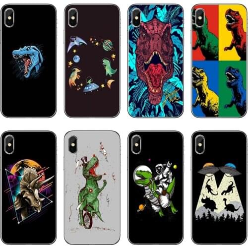 Dinosaur Space Transparent Phone Case For iPhone 12 11 Pro Max Mini XS Max XR X 8 7 Plus 6 6S Plus 5 5S SE 2020