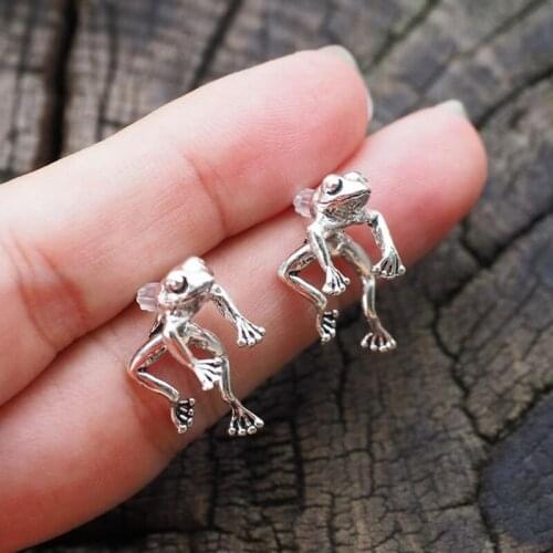 Cute Frog Earrings For Women Girls Animal Gothic Stud Earrings Piercing Female Korean Jewelry Brincos