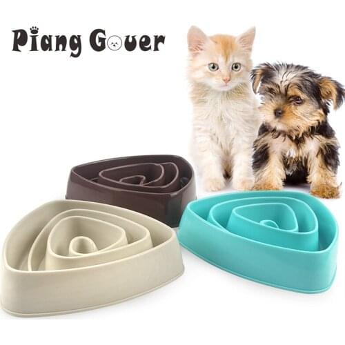 Triangular Dog Slow Eating Training Bowl Puppy Kitten Plastic Food Feeding Bowl Pet Avoid Choke Feeder Pet Dog Bowls
