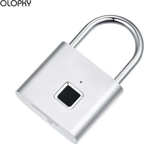 Smart Keyless Fingerprint Padlock USB Rechargeable IP65 Waterproof indoor and outdoor for Lockers Bags Luggages Storage Bicycle