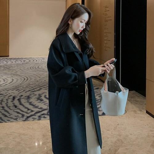 Outerwear Overcoat Autumn Jacket Casual Women New Fashion Long Woolen Coat Single Breasted Slim Type Female Winter Wool Coats