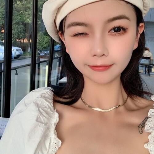 Vintage Simple Gold Silver Color Blade Chains Necklace for Women Fashion Choker Collares Jewelry Gifts