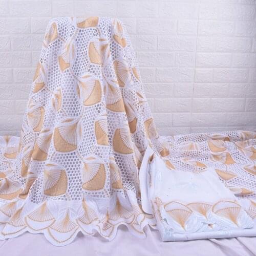Zhenguiru High Quality Cotton Swiss Voile Lace Fabric Golden African Fabric Embroidery Nigerian Fabric For Women Wedding A2027