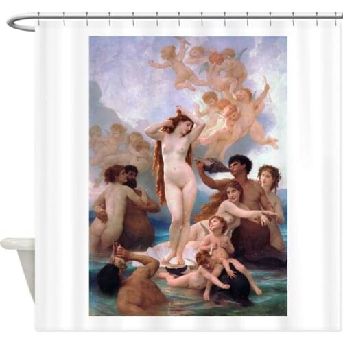 William-Adolphe Bouguereau Birth of Venus Shower C Decorative Fabric Shower Curtain