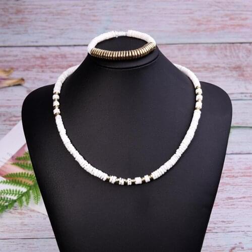 MOON GIRL Natural Shell Boho Necklace Bracelet Jewelry Set Bohemian Statement Cowrie Charm Pulseras Femme Choker Dropship