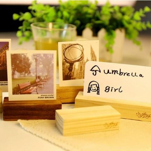 1pcs Korea Stationery Design zakka Grocery Creative Simple Wooden Message Folder Notes Card Business Card Photo Clip