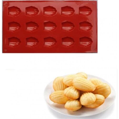 15Cavity Shell Silicone Mold Food Grade Madeleine Heat-resistant Cake Mold Cake Desserts Baking Pan Mould For Kitchen Bake Tools