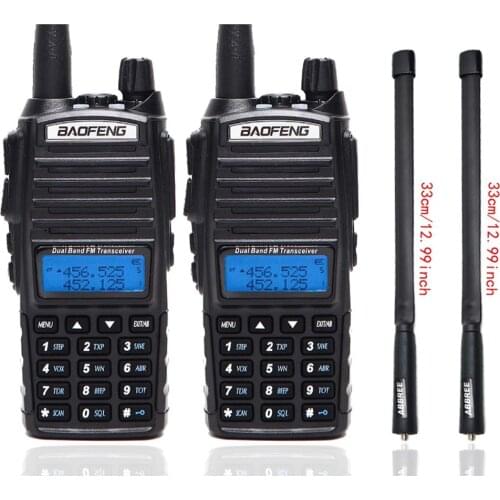 2Pcs Baofeng UV-82 Portable Walkie Talkie Two-way Transceiver handheld CB Ham Radio amateur Vhf Uhf Dual Band UV82 hunting radio