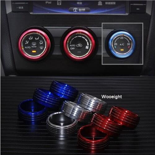 Wooeight 3Pcs Aluminum Alloy Air Conditioner Condition Button Knob Ring Cover Trim Fit For Subaru XV Forester 2013-2016 2017