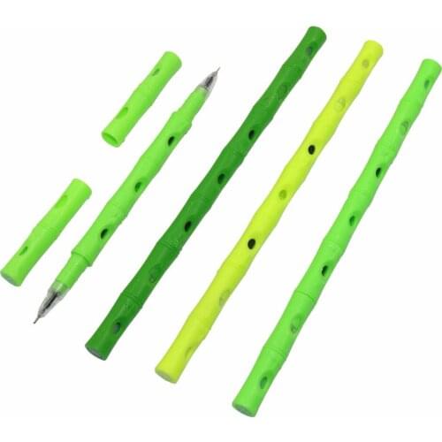 4 Pcs Fresh Bamboo Gel Pen Flute Rhyme Pretty Good Looking Signature Water-based Pen Bamboo Flute Yayun Gel Pen Double Refill