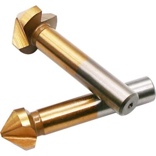 6Pcs 3 Flute HSS Countersink Chamfer Drill Bit Round Shank 90 Degree Wood Chamfering Cutter End Mill Tool Set 6.3-20.5mm