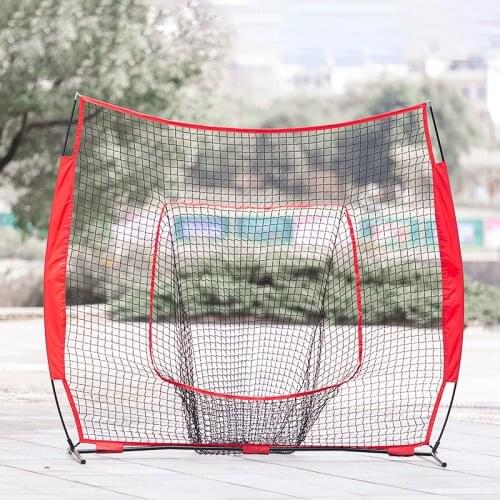 7X7 Ft Softball Baseball Practice Net with Frame Hitting Pitching Batting Catching Backstop Equipment Training Aids Strike Zone