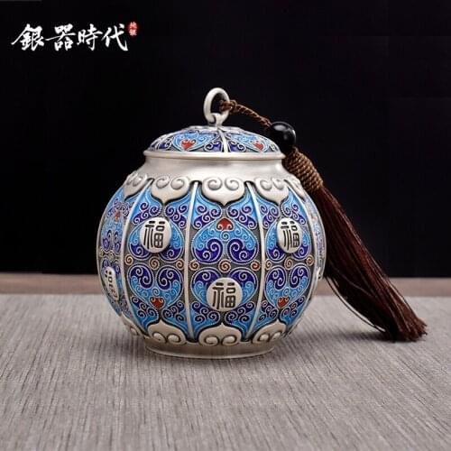Ag999 Sterling Silver Tableware Spice Container Tea Sugar Pot Seasoning Jar Bowl