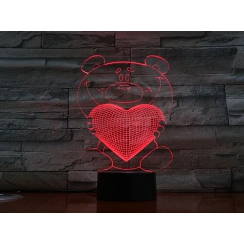 3D Lamp Acrylic LED Night Light USB Decorative Table Lamp Mothers Day Smart Phone 16 Color Remote Control Gift for Mom