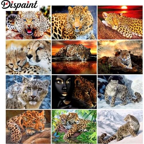 Dispaint 5D Diamond Embroidery Needlework Kit "Animal leopard landscape" Diy Diamond Painting Cross Stitch Home Decoration Gift