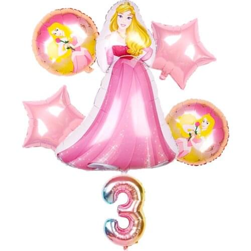 1set Large Belle Cinderella sofia Princess Foil Balloons Baby Birthday Party Decoration Helium Balloons kid toys girl gift