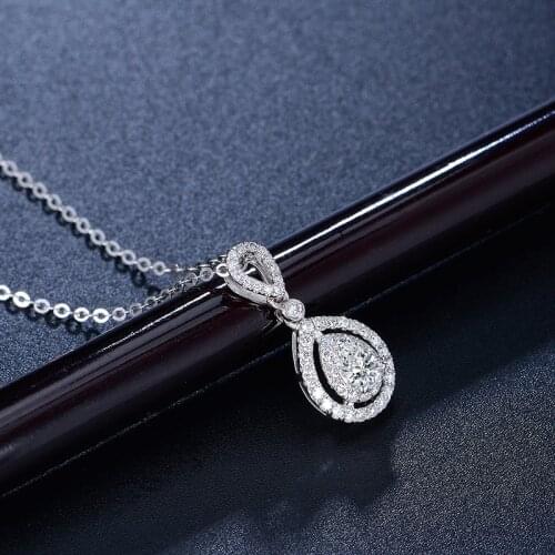 1 Carat Real Moissanite Pendant Necklace For Women Top Quality 100% 925 Sterling Silver Wedding Party Bridal Fine Jewelry
