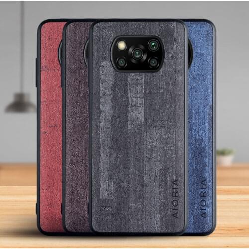 Case for Xiaomi Poco X3 NFC Pro Funda Luxury Vintage Bark pattern Leather Phone Cover for xiaomi poco x3 nfc pro case Coque