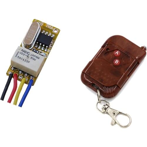 DC3V 3.7V 5V 6V 7V 9V 12V Mini Relay Wireless Switch Remote Control Power LED Lamp Controller Micro Receiver Transmitter System
