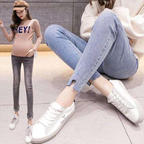 Maternity Jeans 2021 Autumn Fashion Denim Skinny Pencil Trousers Clothes for Pregnant Women Pregnancy Belly Pants
