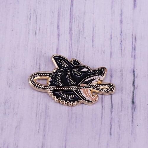 Dog & Lasso Enamel Pin Roped in and wild eyed pin